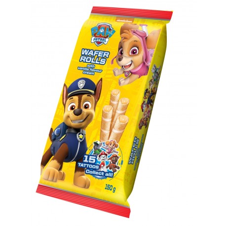 Paw Patrol Vanilla Rolls + Tattoo 150g
