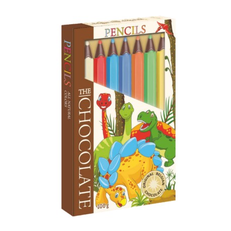 Belgian Milk Chocolate Pencils Dino 100g 
