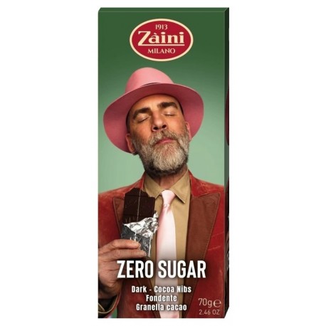 Zaini Zero Sugar Dark-Cocoa Nibs 70g