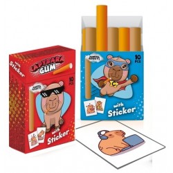 Capybara Gum 35g + Sticker - žvýkací tyčinky (10 ks) se samolepkou kabybary