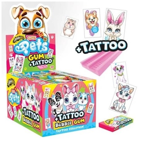 Cute Pets Bubble Gum + Tattoo 5g