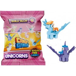 Build Blox Unicorns - stavebnice Jednorožec + bonbón bez cukru – zábavný sáček 