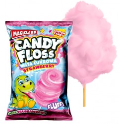 Candy Floss Strawberry Dino 30g - jahodová cukrová vata v sáčku