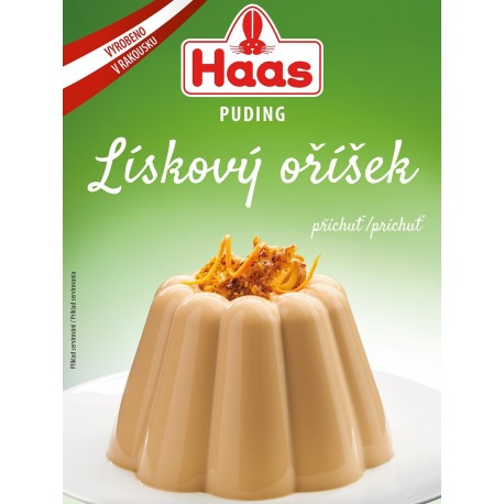 Haas Puding Lískový oříšek 37g - oříškový pudingový dezert