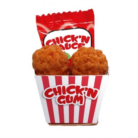 Chick´n Bubble Gum 21g - žvýkačky ve tvaru kuřecích stehýnek + sladký gel