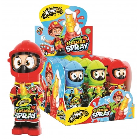 Fireman Spray 40ml - figurka hasiče s tekutou cukrovinkou