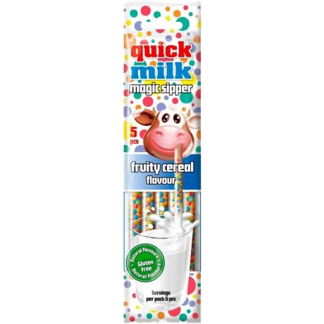 Quick Milk Fruity Cereal 30g - kouzelné brčko s chutí ovoce a cereálií