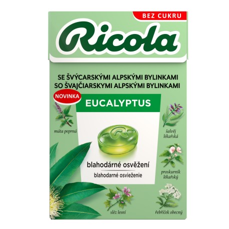 Ricola Eukalyptus 40g - švýcarské bylinné bonbóny bez cukru