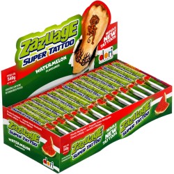 Zazuage Watermelon Super Tattoo 540g - karamelové lízátko meloun+tetování (50x10,8g)