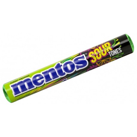 Mentos 37,5g Sour Tones - ovocné kyselé bonbóny (jahoda,pomeranč, jablko)