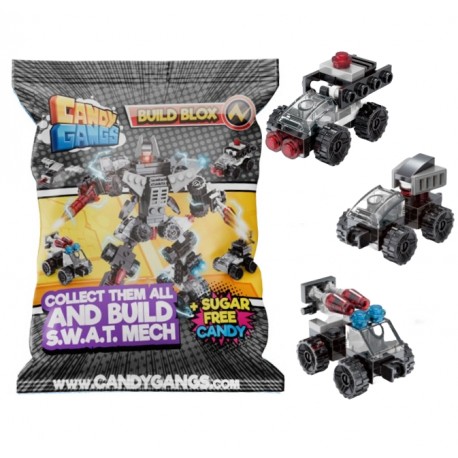 Build Blox Build S.W.A.T. Mech - stavebnice robota-bonbón bez cukru-zábavný sáček
