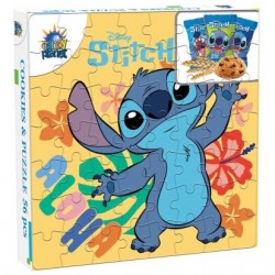 Stitch Puzzle+Cookies - 56dílné puzzle + sušenky s kousky čokolády
