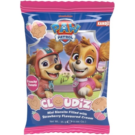 Paw Patrol Mini Biscuits Strawberry Cream 25g - sušenky s jahodovou náplní