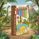 Belgian Milk Chocolate Pencils Dino 100g - barevné čokoládové pastelky