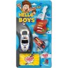 Hello Boys 4v1 set pro kluky 16,5g - model autíčka a letadla, želé kytara a praskací prášek