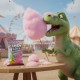 Candy Floss Strawberry Dino 30g - jahodová cukrová vata v sáčku