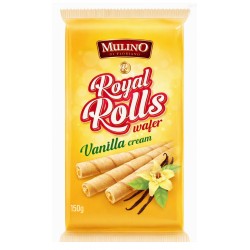 Royal Rolls Vanilla 150g - křupavé trubičky se smetanovým vanilkovým krémem